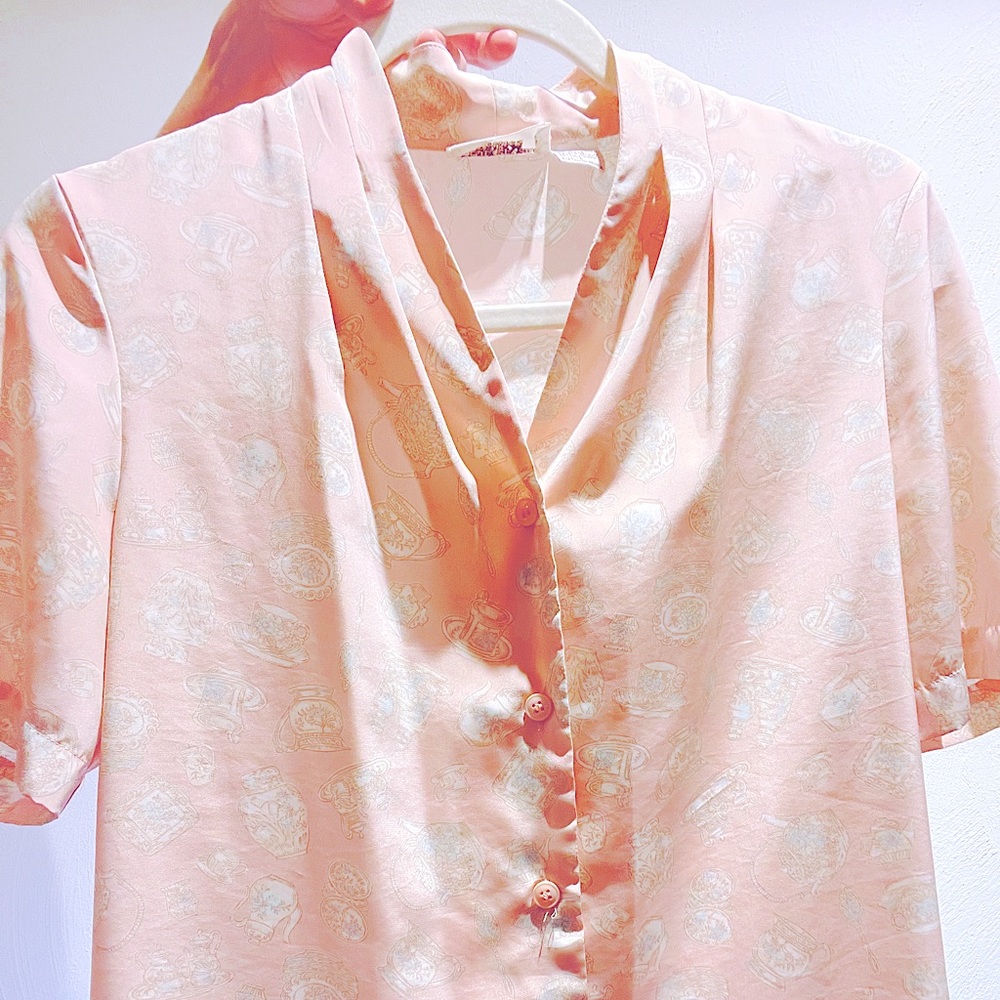 Vintage Rose Teapot Blouse